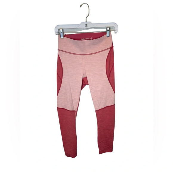 Outdoor Voices Tech Sweat 3/4 Two-Tone Leggings Pink/Light Pink Size Small - Picture 1 of 4